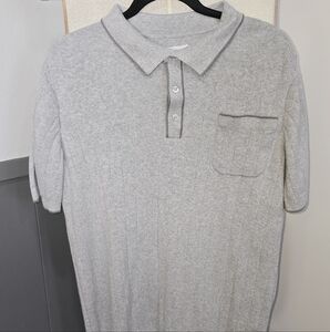 Premium Knit Gray Polo Shirt for